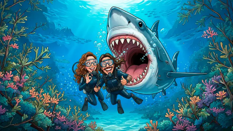 Mergulho com Tubarão Branco da Tasmânia em Noronha